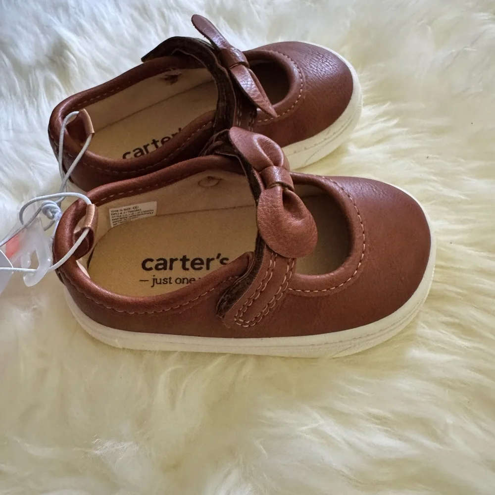 Carter's Brown Baby Shoes with Bow